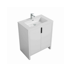 Evana 30" W Freestanding Vanity with Sink Top White | LessCare