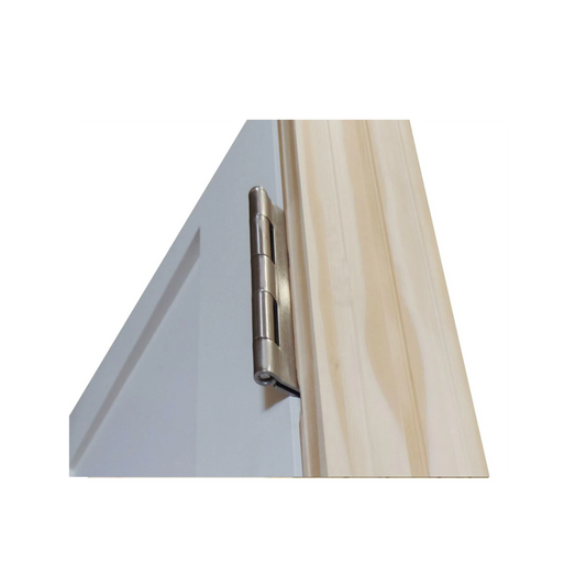 32 in x 96 in White 1-Panel Shaker Solid Core Primed MDF Prehung Interior Door