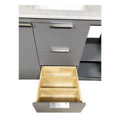 Amelie 48 in Single Sink Bathroom Vanity in Grey with Carrara White Marble Countertop