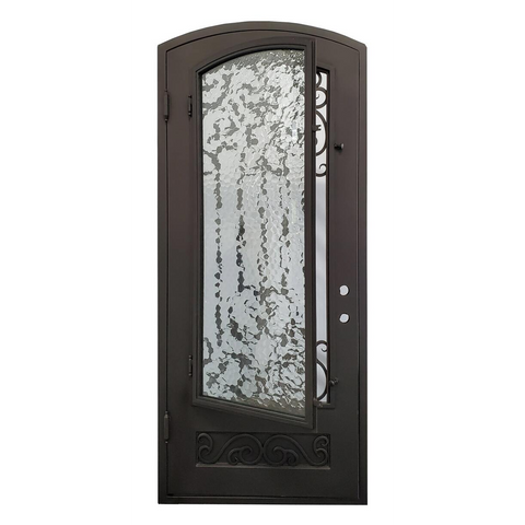 Ventura 3/6x8/0 Eyebrow Wrought Iron Prehung Exterior Door