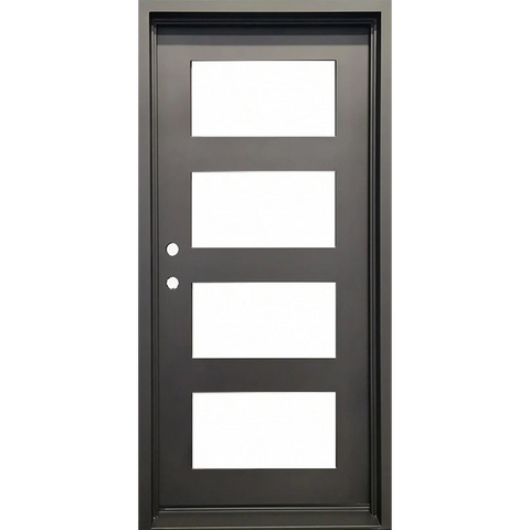 Frost 3/0x6/8 4 Lite Wrought Iron Prehung Front Door