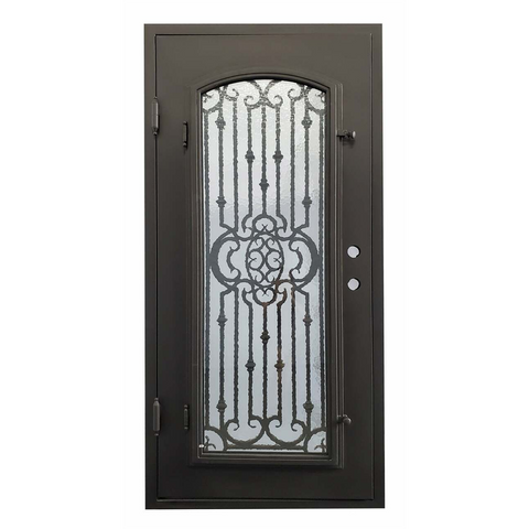 Lotus 3/0x6/8 Wrought Iron Prehung Exterior Door