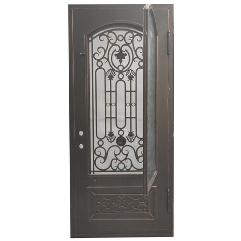 Palace 3/6x8/0 Exterior Wrought Iron Prehung Single Door