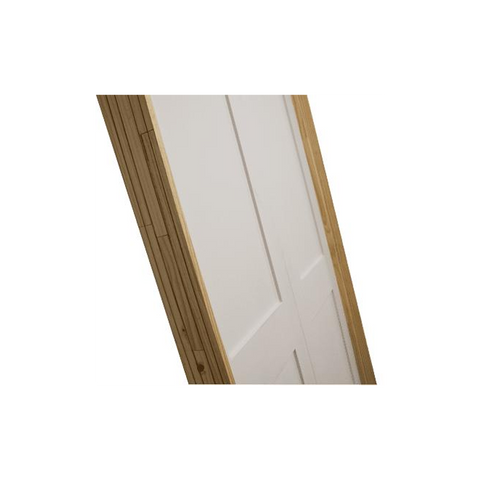 3/0x8/0 White Shaker 2-Panel Solid Core Primed MDF Prehung Interior French Door