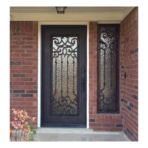 Carmen 3/0x6/8 Exterior Wrought Iron Prehung Door