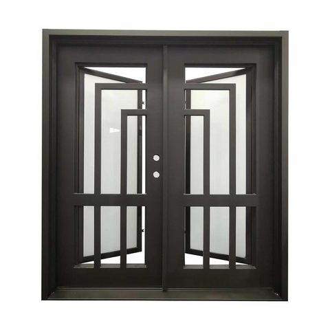 Oslo 6/0x6/8 Exterior Wrought Iron Prehung Double Door