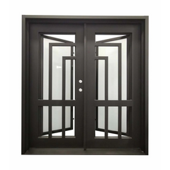 Oslo 6/0x6/8 Exterior Wrought Iron Prehung Double Door