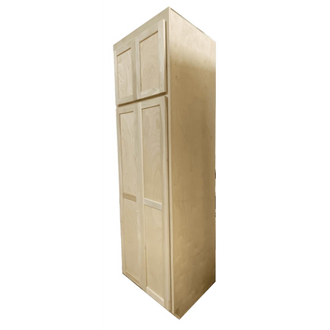 Kitchen Utility Pantry Cabinet | Unfinished Poplar | Shaker Style | 84x30x24 in