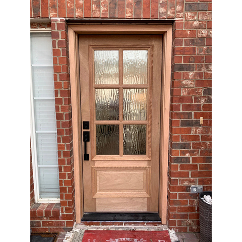 3/0x6/8 Mahogany Prehung Front Door With 6 Lites