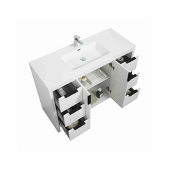 Evana 48" W Freestanding Vanity with Sink Top White | LessCare