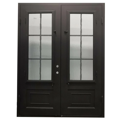 6/0x8/0 6 Lite Double Wrought Iron Prehung Front Door