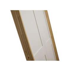 4/0x6/8 White Shaker 2-Panel Solid Core Primed MDF Prehung Interior French Door