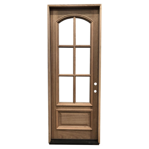 3/0x8/0 Exterior Mahogany Door | Arched 6 Lite