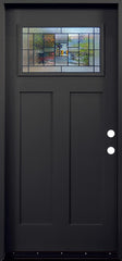 Hometown 3/0x6/8 Single Prehung Fiberglass Door in Black