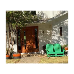 53 in x 80 in Exterior Mahogany Door | One Line Glass with One Sidelite
