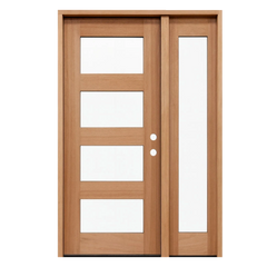 53 in x 80 in Exterior Mahogany Door | 1 Lite Sidelight