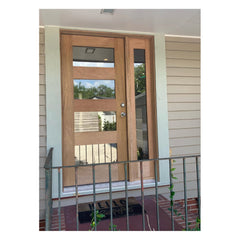 53 in x 80 in Exterior Mahogany Door | 1 Lite with Left Sidelight
