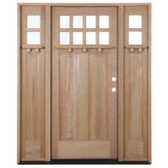 5/9x6/8 Craftsman Single with Sidelights Mahogany Pre-Hung Door