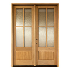 5/0x8/0 Exterior Mahogany Prehung Double Door | 4 Lite