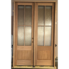 5/0x8/0 Exterior Mahogany Prehung Double Door | 4 Lite