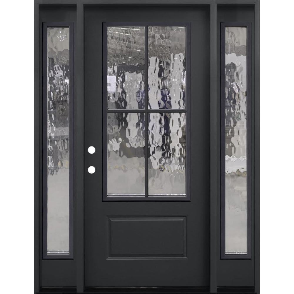 5_3x6_8Prehung4LiteFiberglassDoorWithSidelitesinBlack