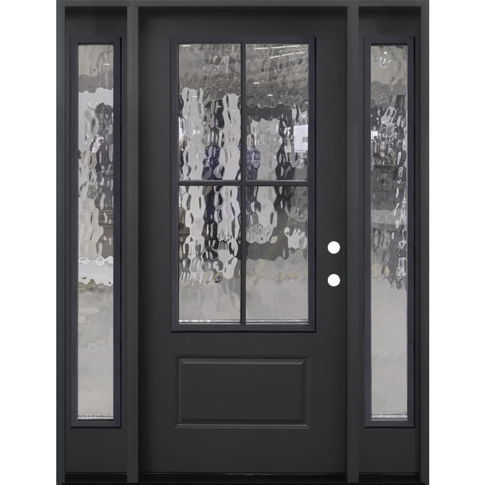 5_3x6_8Prehung4LiteFiberglassDoorWithSidelitesinBlack