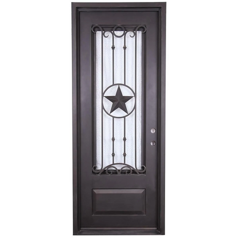 Texas Star 3/0x8/0 Wrought Iron Exterior Prehung Single Door