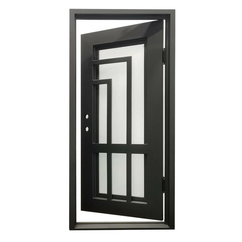 Oslo 3/0x6/8 Exterior Single Wrought Iron Prehung Door