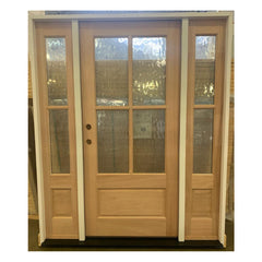 5/9x6/8 Exterior Mahogany Door 3/4 4 Lite with Sidelights