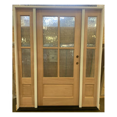 5/9x6/8 Exterior Mahogany Door 3/4 4 Lite with Sidelights