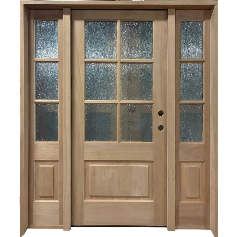 5_9x6_8ExteriorMahoganyDoor6LitesWithoutMouldingwithSidelights