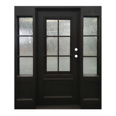 5/9x6/8 Wrought Iron 6 Lite Prehung Front Door With Sidelites