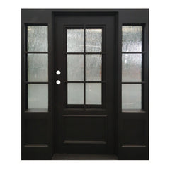 5/9x6/8 Wrought Iron 6 Lite Prehung Front Door With Sidelites
