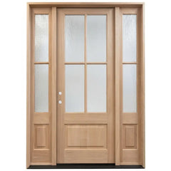 5/9x8/0 Exterior Mahogany Door 4 Lite with Sidelights