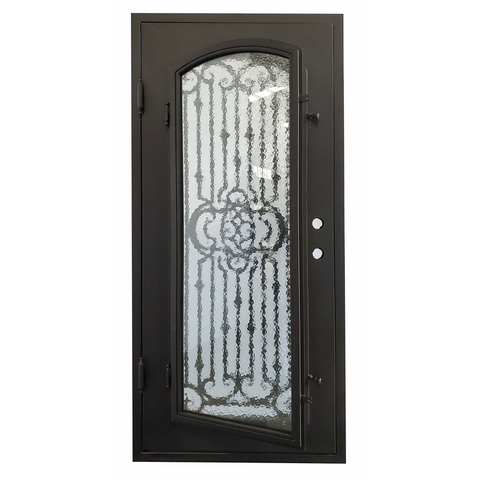 Lotus 3/0x6/8 Wrought Iron Prehung Exterior Door