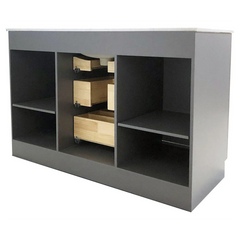 Amelie 48 in Single Sink Bathroom Vanity in Grey with Carrara White Marble Countertop