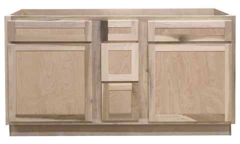 60 in Double Sink Vanity Bathroom Cabinet in Unfinished Poplar or Shaker Style