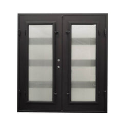 6/0x6/8 4 Lite Exterior Wrought Iron Prehung Double Door