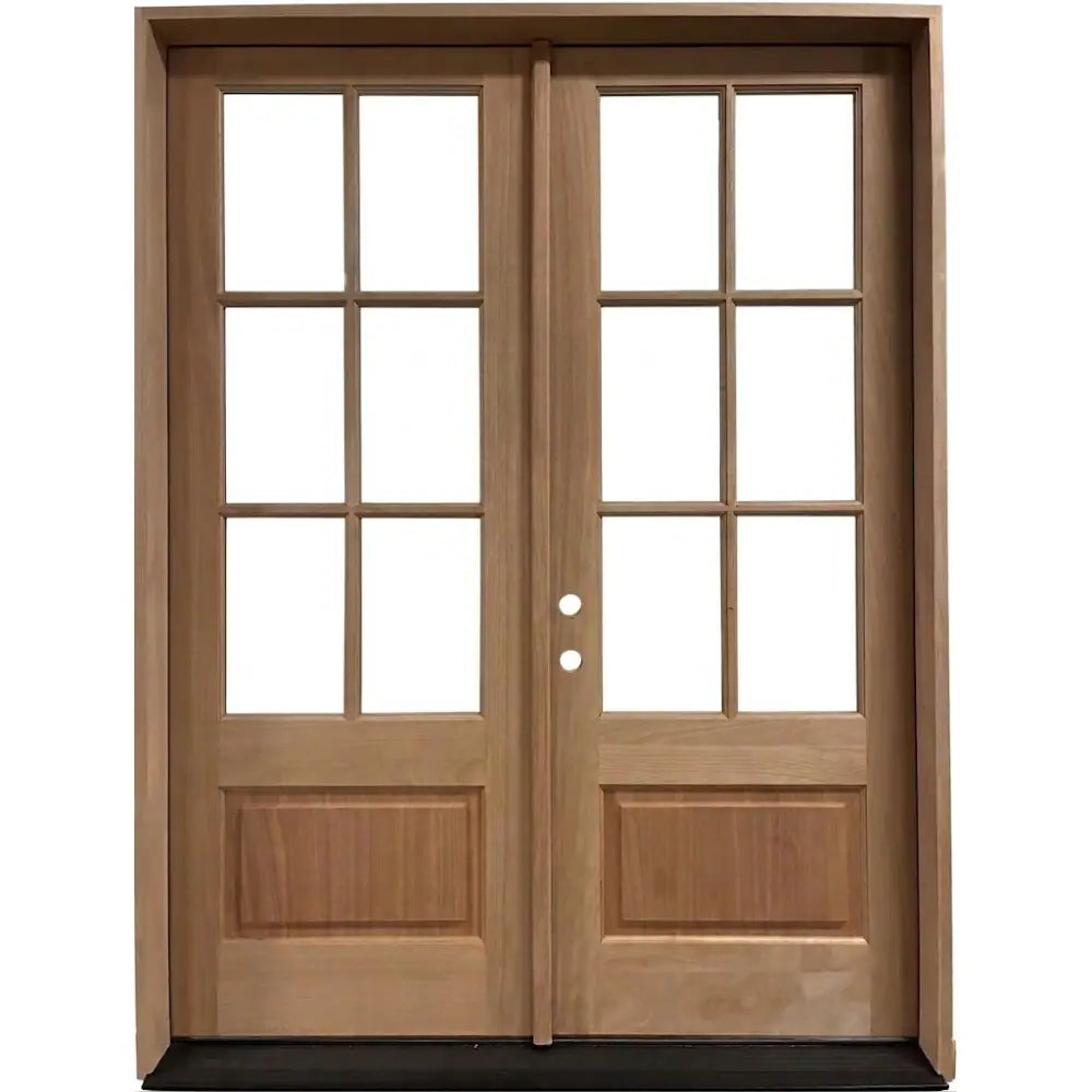 6_0x8_0ExteriorMahoganyPrehungDoubleDoor_6LiteWithoutMoulding