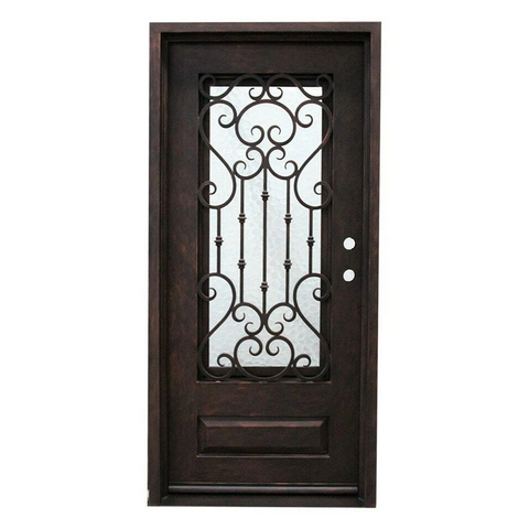 Dallas 3/0x6/8 Wrought Iron Prehung Front Door