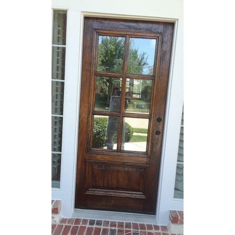 3/0x6/8 Mahogany Prehung Front Door With 6 Lites