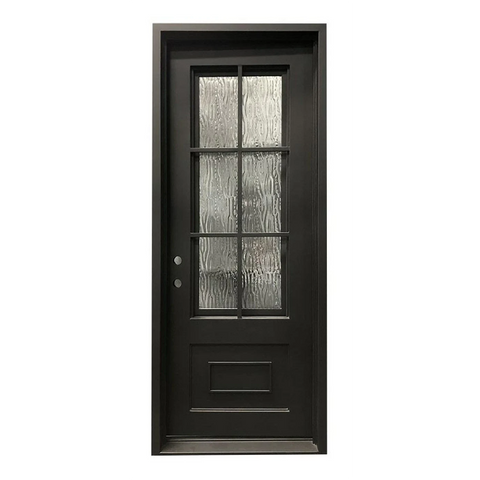 3/0x8/0 6 Lite Exterior Wrought Iron Prehung Door