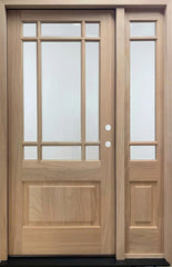 4/5x6/8 Prairie Style Exterior Wood Door with 1 Sidelite