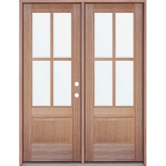 6 ft. x 6 ft. 8 in. Mahogany Classic 4 Lite Prehung Exterior Door