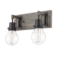 Vivio Roxton 2-Light Vanity - MB with Wood Style Accents