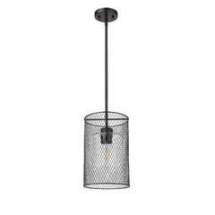 Vivio Salerno 1-Light Mesh Cylinder Pendant - MB Frosted Glass E26
