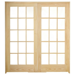 6/0x6/8 15 Lite Pine Prehung Interior French Door