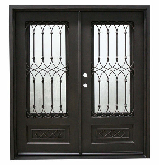 72 in x 80 in Bella Double Wrought Iron Door