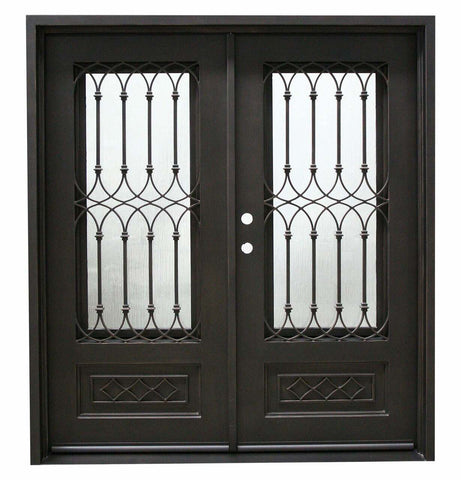 72 in x 80 in Bella Double Wrought Iron Door