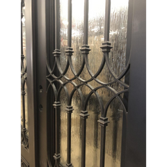 Bella 6/0x6/8 Double Wrought Iron Prehung Front Door
